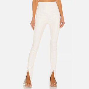 Amanda Uprichard x Revolve Leather Malta Pants Cream White (XSmall)